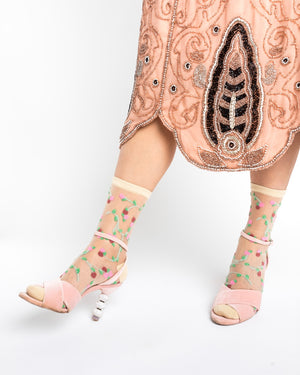 Sock Candy Rosettes Sheer floral socks pretty socks